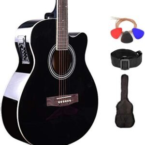 Kadence Frontier Series Acoustic Electric Guitar - Spruce Wood Finish Electric Acoustic Guitar (Black EQ) - Electro Acoustic Guitars with Strings, Strap, Pickup and Bag - Semi... Kadence Frontier Series Acoustic Electric Guitar - Spruce Wood Finish Electric Acoustic Guitar (Black EQ) - Electro Acoustic Guitars with Strings, Strap, Pickup and Bag - Semi...