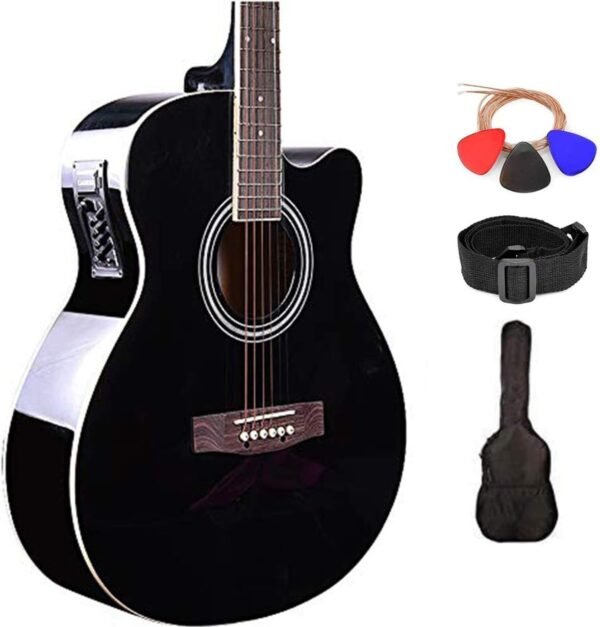Kadence Frontier Series Acoustic Electric Guitar - Spruce Wood Finish Electric Acoustic Guitar (Black EQ) - Electro Acoustic Guitars with Strings, Strap, Pickup and Bag - Semi... Kadence Frontier Series Acoustic Electric Guitar - Spruce Wood Finish Electric Acoustic Guitar (Black EQ) - Electro Acoustic Guitars with Strings, Strap, Pickup and Bag - Semi...
