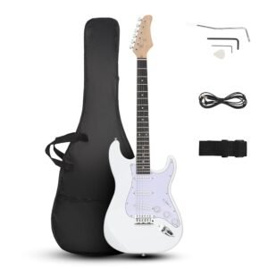 Ktaxon 39 Inch Electric Guitar, Full-Size Beginner Solid Body Electric Guitar Kit with Gig Bag, Strap, Tremolo Bar, Cable & Picks (White) Ktaxon 39 Inch Electric Guitar, Full-Size Beginner Solid Body Electric Guitar Kit with Gig Bag, Strap, Tremolo Bar, Cable & Picks (White)