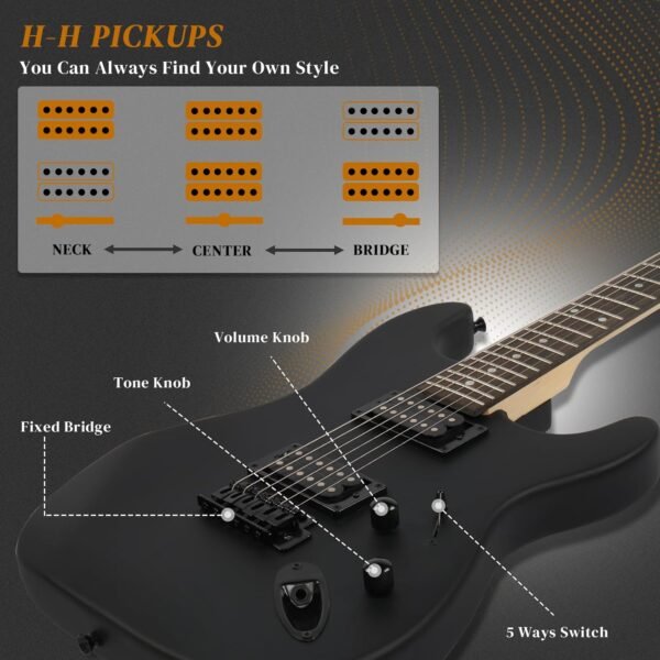 Ktaxon 39 Inch Electric Guitar Review Best Solid Body Beginner Kit with H-H Pickups Ktaxon 39 Inch Electric Guitar Review Best Solid Body Beginner Kit with H-H Pickups