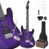 Leo Jaymz 39" Full Size ST Style Electric Guitar Starter Kit with SSH Pickup, 5W Portable Amp, Tuner, Gig Bag, Strap & Accessories (Violet Flame) Leo Jaymz 39" Full Size ST Style Electric Guitar Starter Kit with SSH Pickup, 5W Portable Amp, Tuner, Gig Bag, Strap & Accessories (Violet Flame)