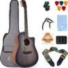 lotmusic 41 Inch Acoustic Guitar Full-size Dreadnought Professional Cutaway Folk Guitarra Bundle 6 Metal Strings with Beginner Kit (Gig Bag, Tuner, Strap, Picks all accessories lotmusic 41 Inch Acoustic Guitar Full-size Dreadnought Professional Cutaway Folk Guitarra Bundle 6 Metal Strings with Beginner Kit (Gig Bag, Tuner, Strap, Picks all accessories