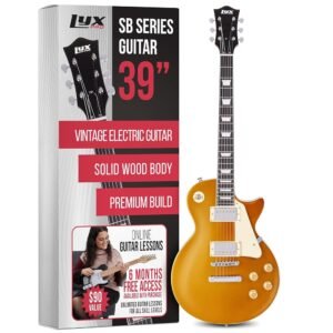 LyxPro 39” SB Series Electric Guitar, LP Style for Beginner, Intermediate & Pro Players Solid Body Guitar, Bonus 2-Pack of Picks, Mahogany Wood, Volume/Tone Controls, 3-Way... LyxPro 39” SB Series Electric Guitar, LP Style for Beginner, Intermediate & Pro Players Solid Body Guitar, Bonus 2-Pack of Picks, Mahogany Wood, Volume/Tone Controls, 3-Way...