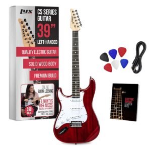 LyxPro CS 39” Left Hand Electric Guitar Kit for Beginner, Intermediate & Pro Players with Guitar, Amp Cable, 6 Picks & Learner’s Guide, Solid Wood Body, Volume/Tone Controls,... LyxPro CS 39” Left Hand Electric Guitar Kit for Beginner, Intermediate & Pro Players with Guitar, Amp Cable, 6 Picks & Learner’s Guide, Solid Wood Body, Volume/Tone Controls,...