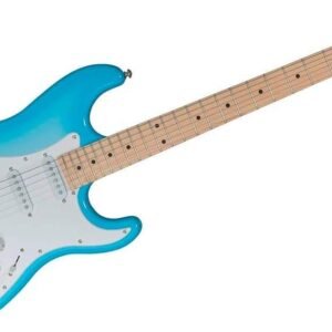 Monoprice Cali Classic Electric Guitar - Blue, 6 Strings, Double-Cutaway Solid Body, Right Handed, SSS Pickups, Full-Range Tone, With Gig Bag, Perfect for Beginners - Indio Series Monoprice Cali Classic Electric Guitar - Blue, 6 Strings, Double-Cutaway Solid Body, Right Handed, SSS Pickups, Full-Range Tone, With Gig Bag, Perfect for Beginners - Indio Series