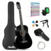 Moukey 38" Acoustic Guitar for Beginners Kids Youth Adult Dreadnought Guitarra Acustica Kit with Chord Poster, Gig Bag, Tuner, Picks, Nylon Strings, Capo, Strap - Black Moukey 38" Acoustic Guitar for Beginners Kids Youth Adult Dreadnought Guitarra Acustica Kit with Chord Poster, Gig Bag, Tuner, Picks, Nylon Strings, Capo, Strap - Black