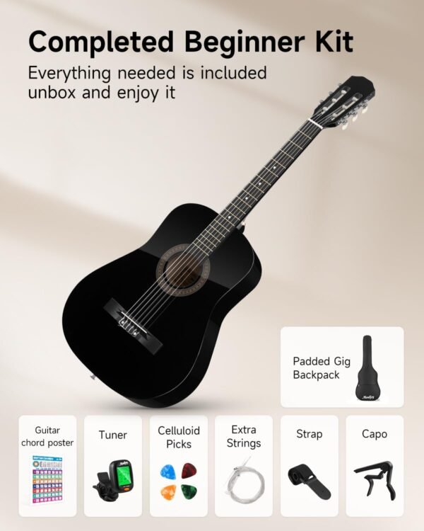 Moukey 38 Inch Acoustic Guitar Review Best Beginner Kit with Nylon Strings Moukey 38 Inch Acoustic Guitar Review Best Beginner Kit with Nylon Strings