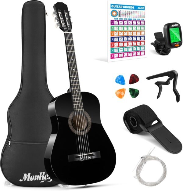 Moukey 38 Inch Acoustic Guitar Review Best Beginner Kit with Nylon Strings Moukey 38 Inch Acoustic Guitar Review Best Beginner Kit with Nylon Strings