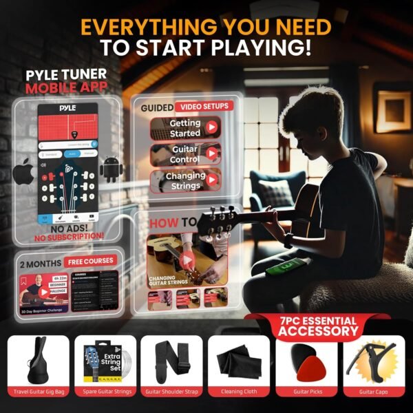 Pyle 34 Inch Acoustic Guitar Kit Review Perfect Beginner Junior Size Starter Set Pyle 34 Inch Acoustic Guitar Kit Review Perfect Beginner Junior Size Starter Set