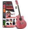 Pyle Acoustic Guitar Kit, 3/4 Junior Size All Wood Steel String Instrument for Beginner Kids, Adults, 36" Deep Ruby Pyle Acoustic Guitar Kit, 3/4 Junior Size All Wood Steel String Instrument for Beginner Kids, Adults, 36" Deep Ruby