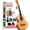Pyle Beginner Acoustic Guitar Kit, 3/4 Junior Size All Wood Instrument for Kids, Adults, 36" Natural Wood Gloss Pyle Beginner Acoustic Guitar Kit, 3/4 Junior Size All Wood Instrument for Kids, Adults, 36" Natural Wood Gloss
