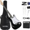 SAYHA Electric Guitar, 39 Inch Solid Full-size Electric Guitar HSS Pickups Starter Kit Includes Amplifier, Bag, Digital Tuner, Strap, String, Cable, Picks(Black) SAYHA Electric Guitar, 39 Inch Solid Full-size Electric Guitar HSS Pickups Starter Kit Includes Amplifier, Bag, Digital Tuner, Strap, String, Cable, Picks(Black)