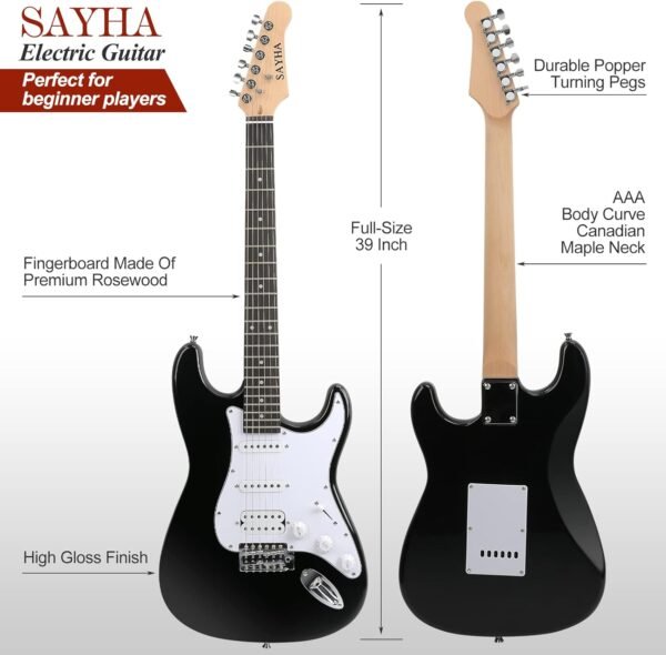 SAYHA Electric Guitar Review Best Beginner Kit with Solid Basswood Body and Amp SAYHA Electric Guitar Review Best Beginner Kit with Solid Basswood Body and Amp