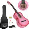 Smartxchoices 38" Acoustic Guitar Bundle with Gig Bag Strap Pitch Pipe Extra Strings Set Pick PINK 6 String for Beginners Starter Kids Girls Youths Students Right-handed (PINK) Smartxchoices 38" Acoustic Guitar Bundle with Gig Bag Strap Pitch Pipe Extra Strings Set Pick PINK 6 String for Beginners Starter Kids Girls Youths Students Right-handed (PINK)