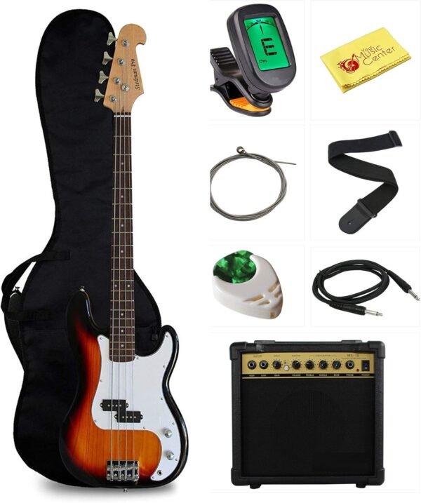 Stedman Pro Beginner Series Bass Guitar Review Full Kit with 15 Watt Amp Sunburst Stedman Pro Beginner Series Bass Guitar Review Full Kit with 15 Watt Amp Sunburst
