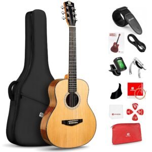 Vangoa 3/4 Acoustic Guitar Kit, 36 Inch Acustica Guitarra Dreadnought Bundle for Beginner Adult Youth Travel With Steel String Spruce Wood Gig Bag Tuner Pickguard, Right Hand Vangoa 3/4 Acoustic Guitar Kit, 36 Inch Acustica Guitarra Dreadnought Bundle for Beginner Adult Youth Travel With Steel String Spruce Wood Gig Bag Tuner Pickguard, Right Hand