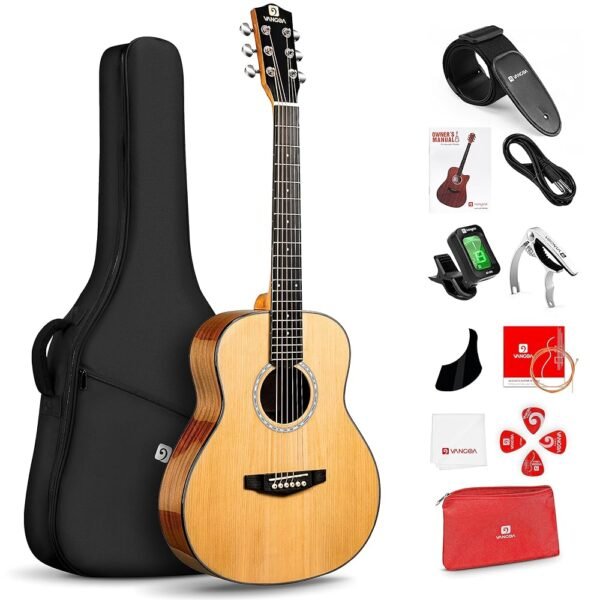 Vangoa 3/4 Acoustic Guitar Kit, 36 Inch Acustica Guitarra Dreadnought Bundle for Beginner Adult Youth Travel With Steel String Spruce Wood Gig Bag Tuner Pickguard, Right Hand Vangoa 3/4 Acoustic Guitar Kit, 36 Inch Acustica Guitarra Dreadnought Bundle for Beginner Adult Youth Travel With Steel String Spruce Wood Gig Bag Tuner Pickguard, Right Hand