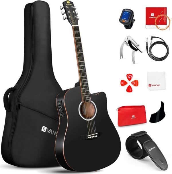 Vangoa Acoustic Electric Guitar Review Full Size Matte Black Bundle for Beginners Vangoa Acoustic Electric Guitar Review Full Size Matte Black Bundle for Beginners