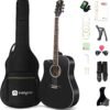 Vangoa Left Handed Guitar, Full Size Cutaway Left Handed Acoustic Guitar Kit for Adult Beginner 41 Inch Lefty Acustica Guitarra Set, Black Vangoa Left Handed Guitar, Full Size Cutaway Left Handed Acoustic Guitar Kit for Adult Beginner 41 Inch Lefty Acustica Guitarra Set, Black