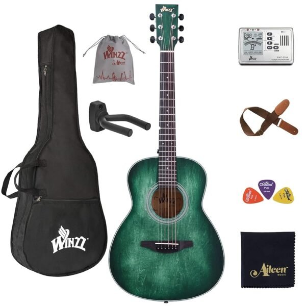 WINZZ HAND RUBBED Series - Left Handed 36 Inches 3/4 Acoustic Acustica Guitar Travel Bundle with Bag, Metronome Tuner, Wall-mounted Hanger, Strap, Picks & Cleaning Cloth, Dark... WINZZ HAND RUBBED Series - Left Handed 36 Inches 3/4 Acoustic Acustica Guitar Travel Bundle with Bag, Metronome Tuner, Wall-mounted Hanger, Strap, Picks & Cleaning Cloth, Dark...