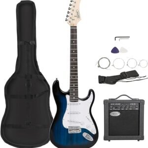 ZENY 39" Full Size Electric Guitar with Amp, Case and Accessories Pack Beginner Starter Package, Blue Ideal Christmas Thanksgiving Holiday Gift ZENY 39" Full Size Electric Guitar with Amp, Case and Accessories Pack Beginner Starter Package, Blue Ideal Christmas Thanksgiving Holiday Gift